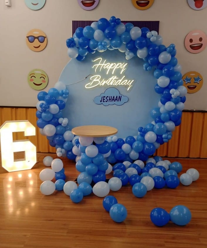 Top Blue Balloon Theme - balloon and flower decoration by ARV Decor