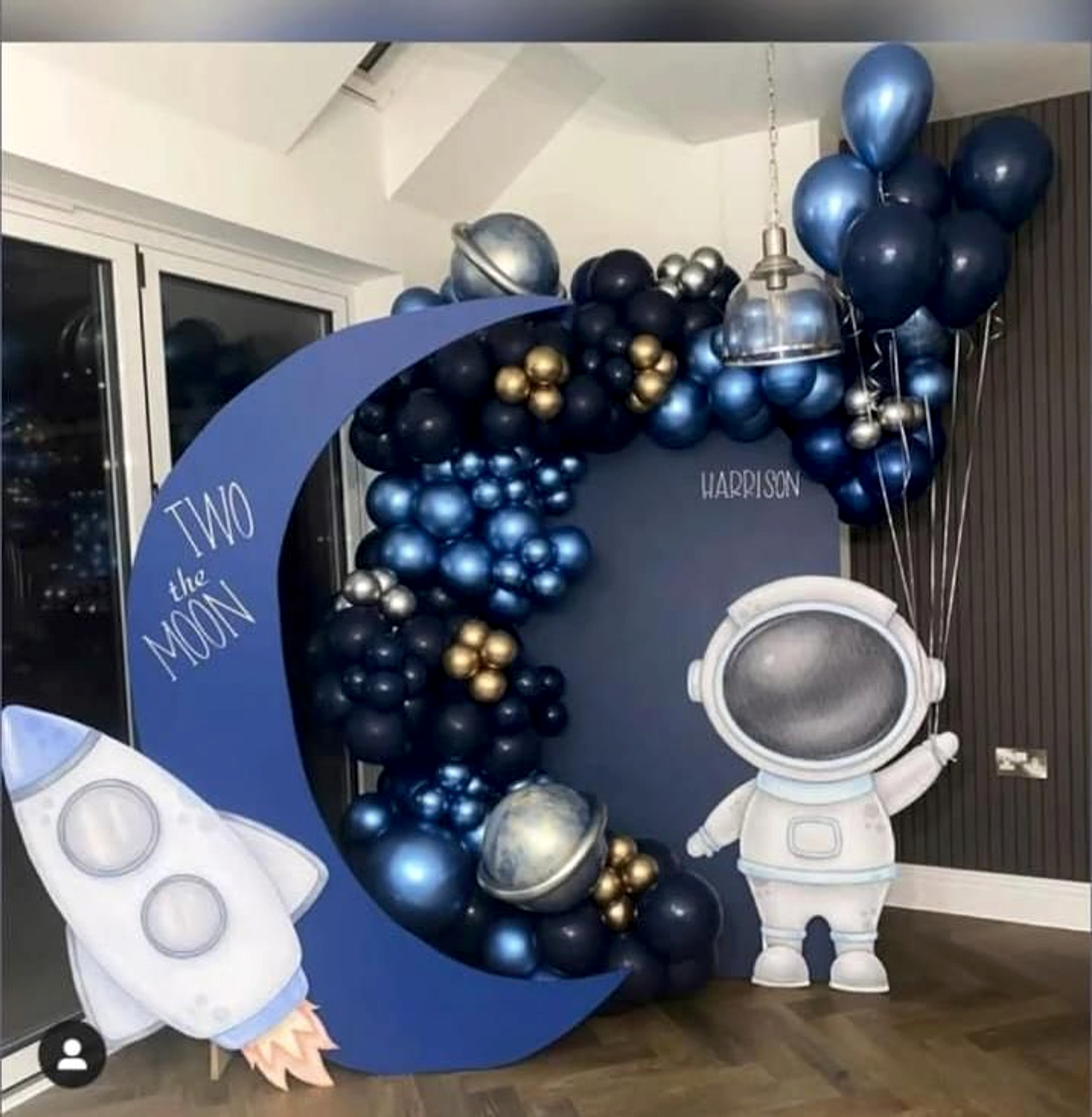 Space Birthday Decor With Blue Balloon Arch And Astronaut Theme For Boys - Kids Birthday Decoration by ARV Decor thumbnail 2
