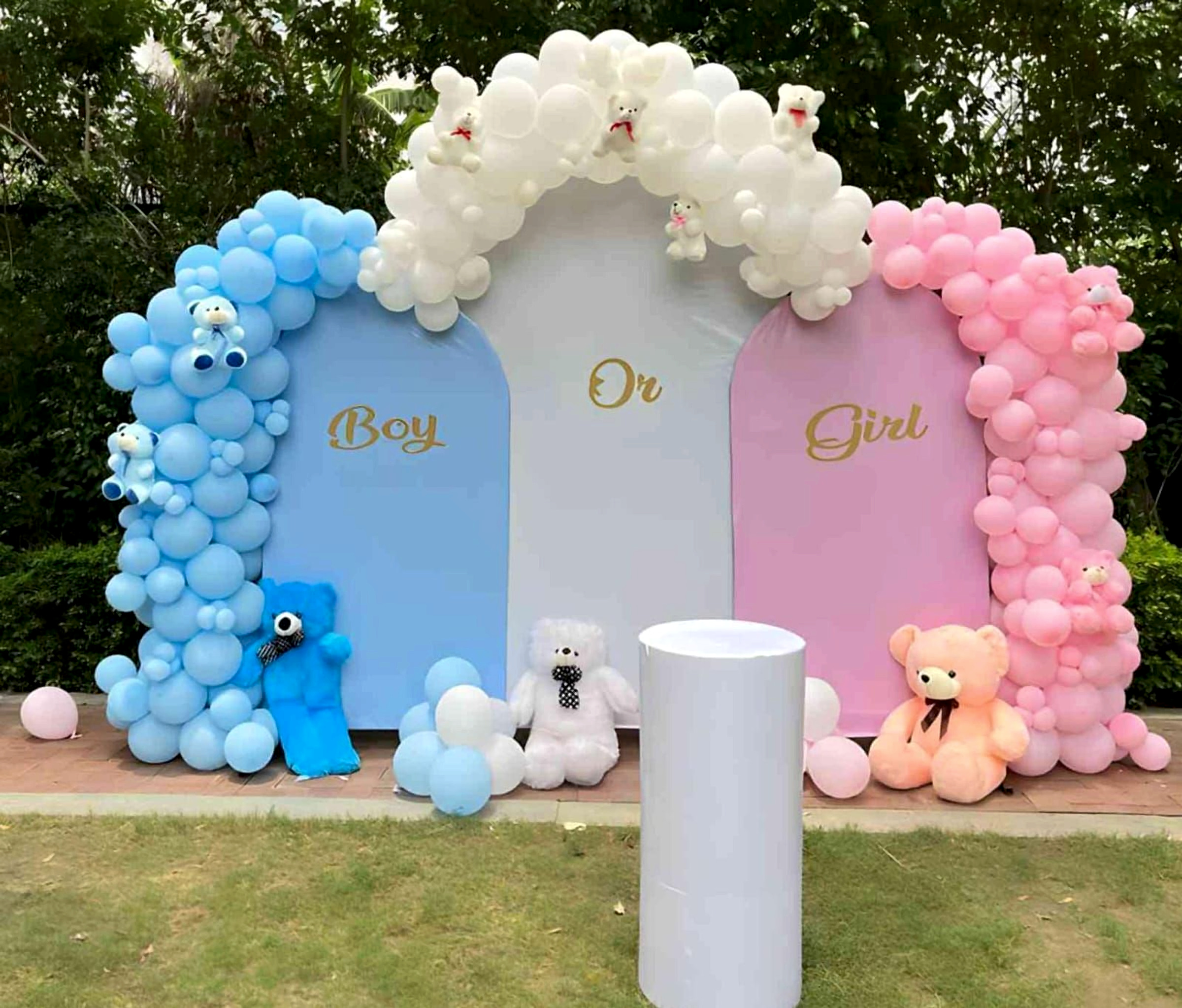 Baby Shower Gender Reveal Decor With Blue Pink Balloons And Teddy Bears - Baby shower by ARV Decor thumbnail 2