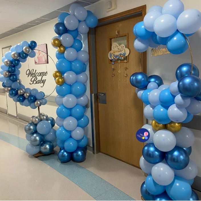 Welcome Baby Blue Hospital Door Decoration