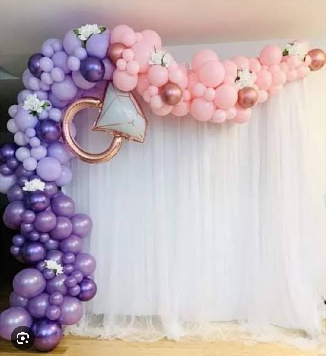Purple & Pink Ring Bride To Be Backdrop