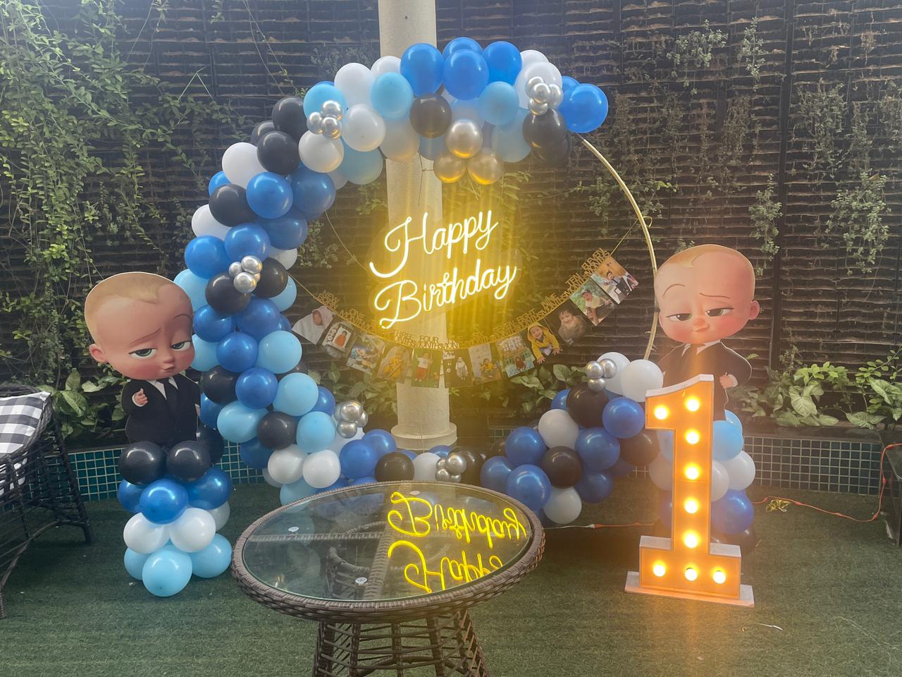 Baby Boss Blue Ring Birthday Decoration