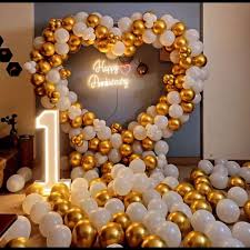 Golden Heart Anniversary Ring Decoration