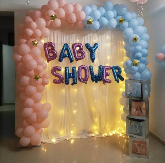Classic Pink & Blue Baby Shower Arch