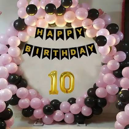 Pink & Black Ring with 10 Number