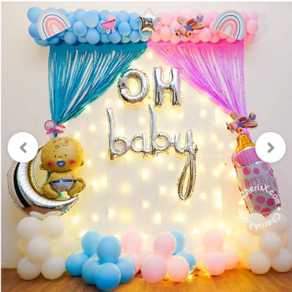 Oh Baby Curtain Decoration – welcome baby decoration by ARVDecor