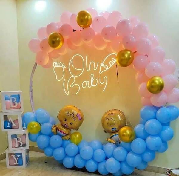 Pink & Blue Baby Shower Ring – welcome baby decoration by ARVDecor