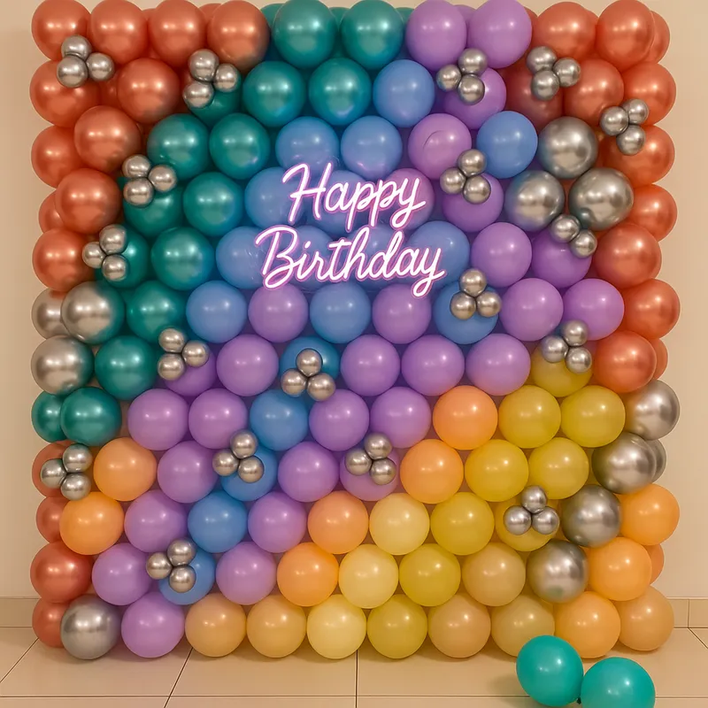 Multicolor Balloon Wall